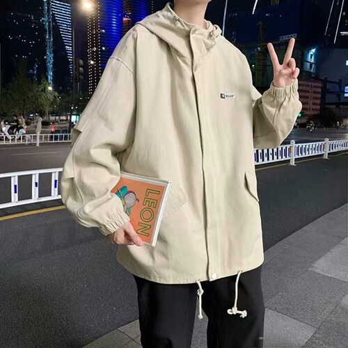 春秋港风工装夹克男韩版宽松潮流百搭潮牌帅气连帽外套ST020-p65,男装夹克,星座1008-2