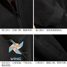 KS21112-P38连帽开衫卫衣男运动外套大码班服砖墙挂拍，男装卫衣，电商A040A