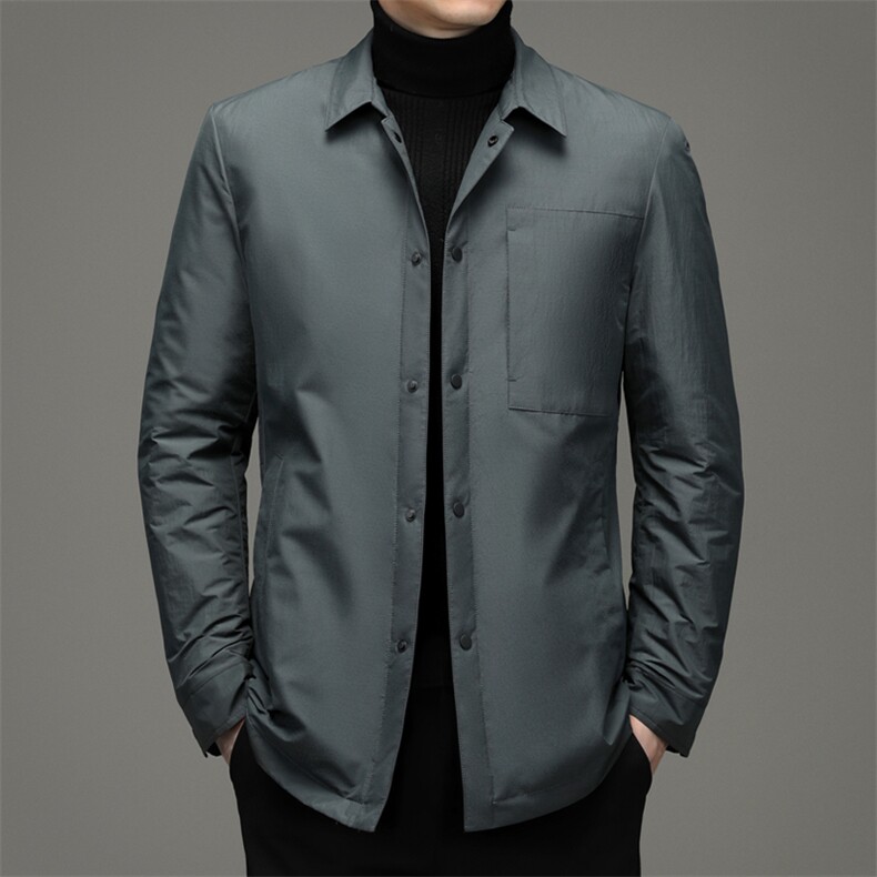 纯色羽绒服冬季新款休闲外套中年爸爸装翻领上衣YYYR922-P290图片