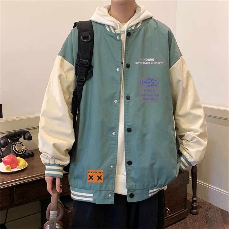 电商DSA028-JKCM346P50新款印花棒球服外套港风休闲夹克,男装夹克,电商A028
