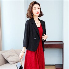 2022年新款气质春夏蕾丝小西装女士外套修身休闲百搭西服上衣，女装蕾丝衫/雪纺衫，婵米儿