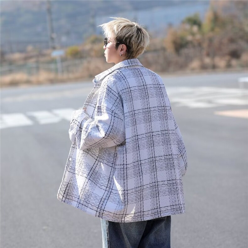 日系复古格子衬衫男冬潮牌痞帅休闲工装衬衣W9299-P65,男装衬衫,星座1109-3