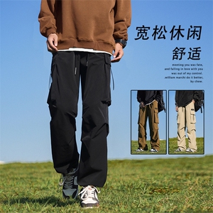青年宽松阔腿伞兵休闲裤美式潮牌工装裤直筒运动裤子K211-特批-38图片