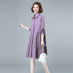 韩国东大门中长款风衣女282款连衣裙,女装风衣,秋牧寒烟