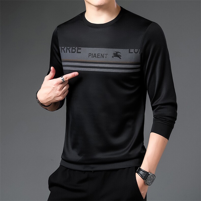 LM670男式2023春季新款长袖T恤男韩版商务休闲男装卫衣P35,男装卫衣,电商B360