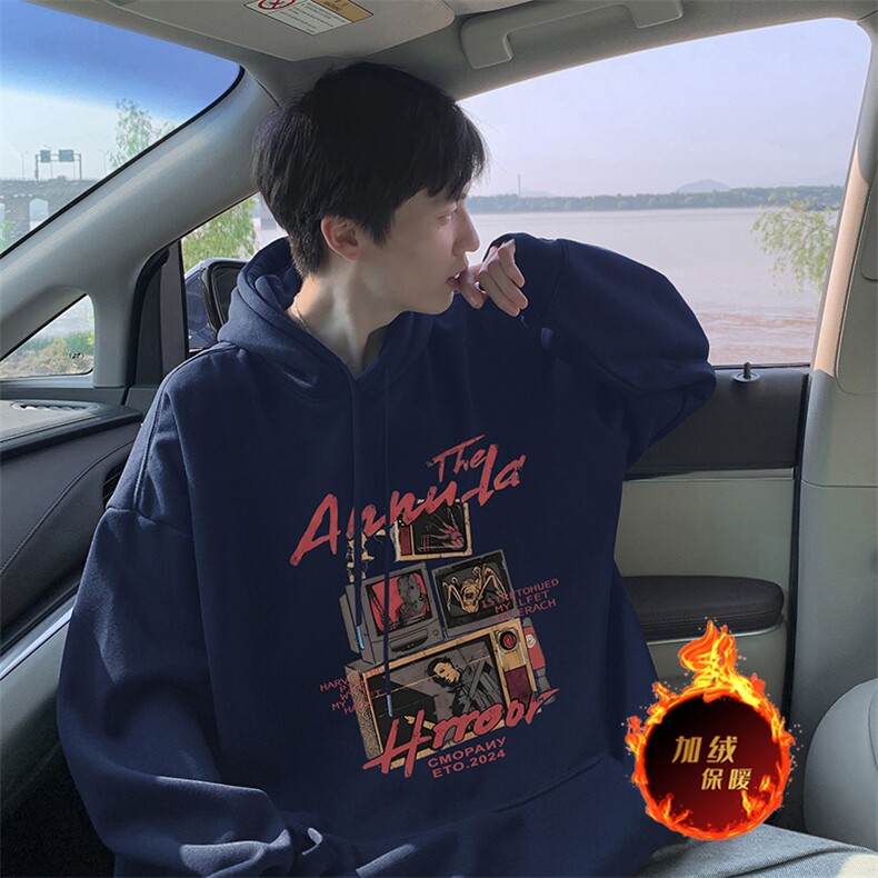 抖音得物供货 可提供视频 秋冬重磅美式宽松连帽卫衣DL2105图片