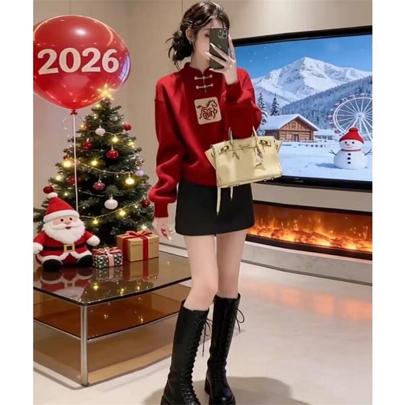 2026年秋季套头时尚百搭通勤简约休闲新年款,针织衫/毛衣,暖姿羊绒