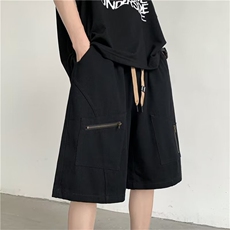 美式潮牌设计感工装短裤夏季宽松直筒阔腿休闲五分中裤子DG23-p38，男装休闲裤，星座1008