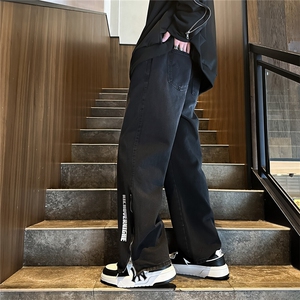 k1074-p55-控78 M-5XL 现货宽松拉链cleanfit牛仔裤马丁靴黑暗图片