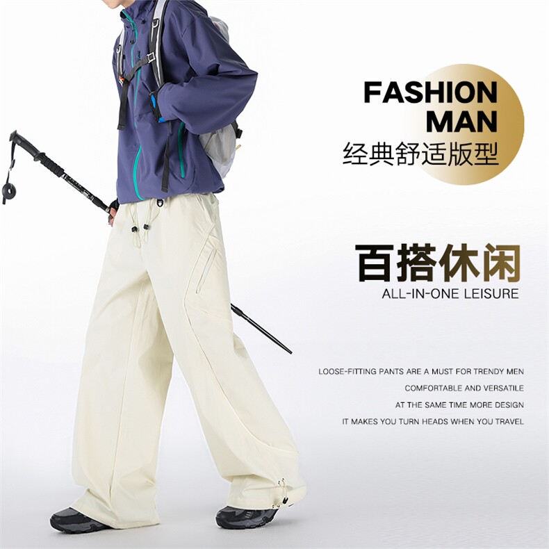 春款美式抽绳伞兵工装裤男女复古宽松休闲速干裤K0267-P50,男装工装外套,星座308B-2