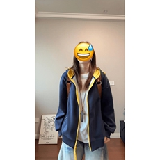 cleanfit美式复古潮牌慵懒风帽衫拼接撞色卫衣外套男秋季连帽开衫，男装夹克，星座215-1
