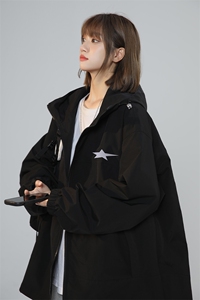 外套百搭ins慵懒长袖女宽松型星星夹克冲锋衣女F6381 P65控88图片