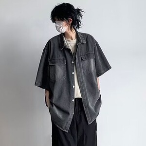牛仔衬衫男士短袖韩版潮流痞子帅气百搭2024夏季ins外套CY905-P49