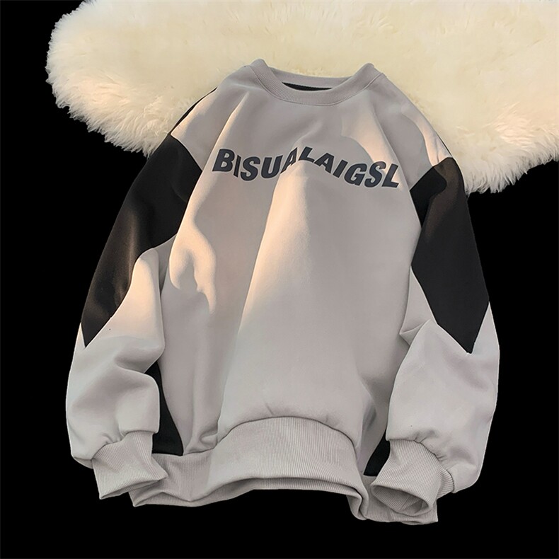 卫衣男士韩版潮流拼色字母高街宽松2024秋冬新款ins外套WB301-P36，男装卫衣，星座412-2