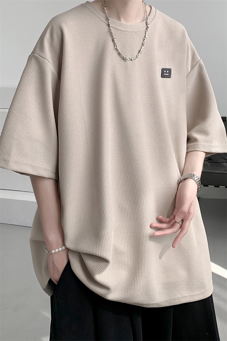 8XL-M重磅！特大码T潮牌上衣男中性华夫格短袖T恤DX304P25控39,男装T恤,电商D206-1