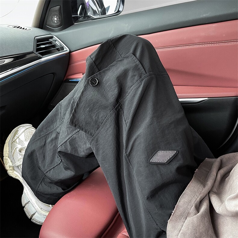 夏季新款宽松直筒休闲长裤美式复古机能工装裤男现货K8071-P38，男装工装外套，星座512-3