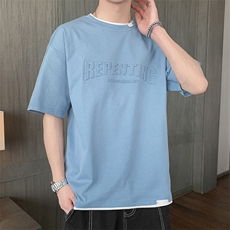 短袖t恤店主风男士圆领潮流体桖夏季印花衣服TC3022-P25，男装T恤，星座717