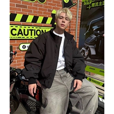 抖音得物美式潮休闲夹克春季立领纯色复古工装加厚棉服外套MF01，男装夹克，电商A443