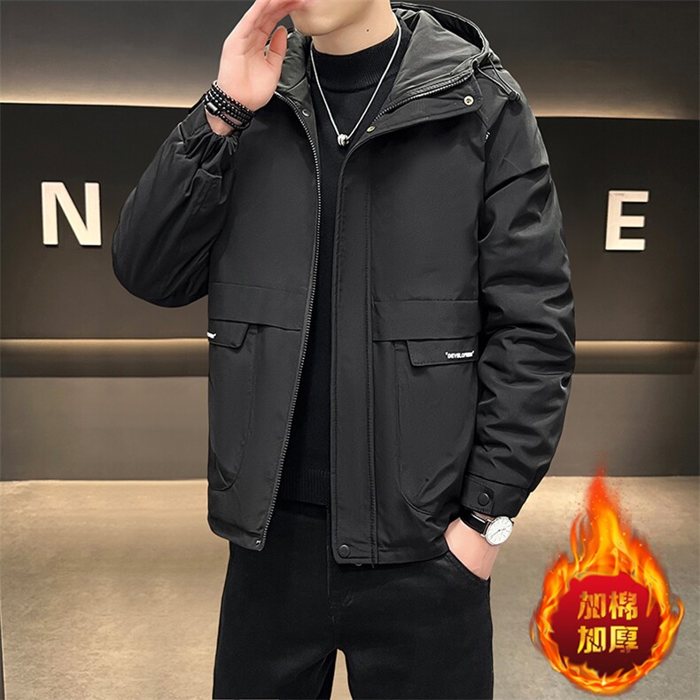 1018-JK919-P75男士冲锋衣款2025新款高端连帽休闲浅色工装,男装夹克,星座1018