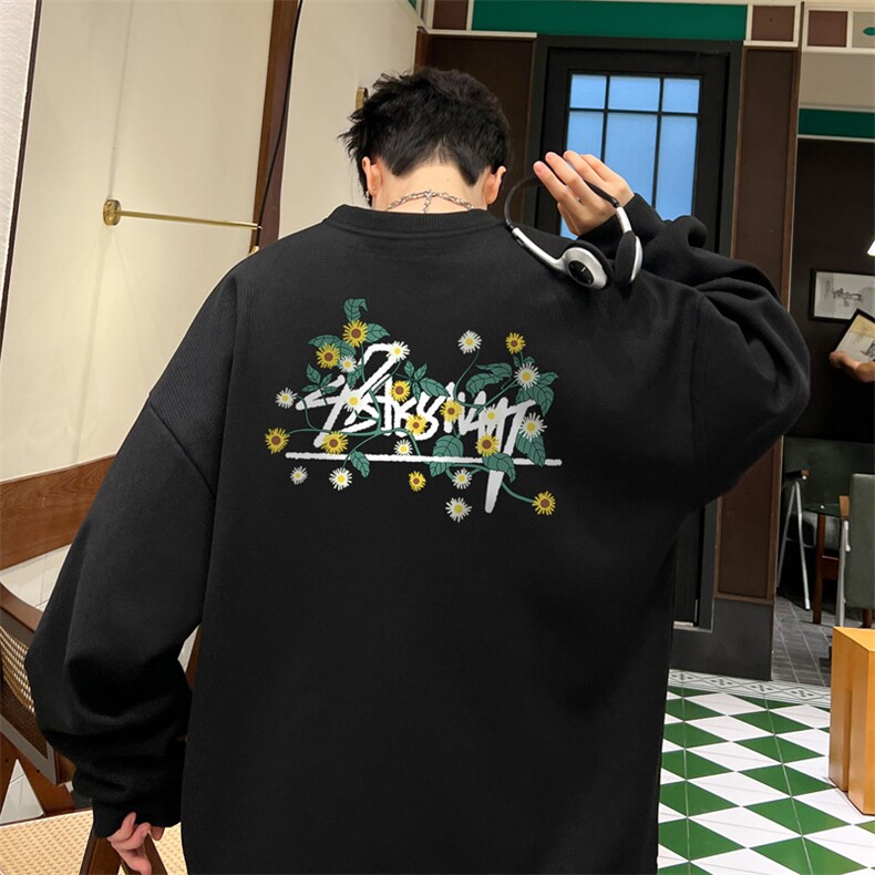 华夫格！华夫格上衣男圆领华夫格卫衣男大码长袖t恤男HY217-特P23,男装T恤,电商B367