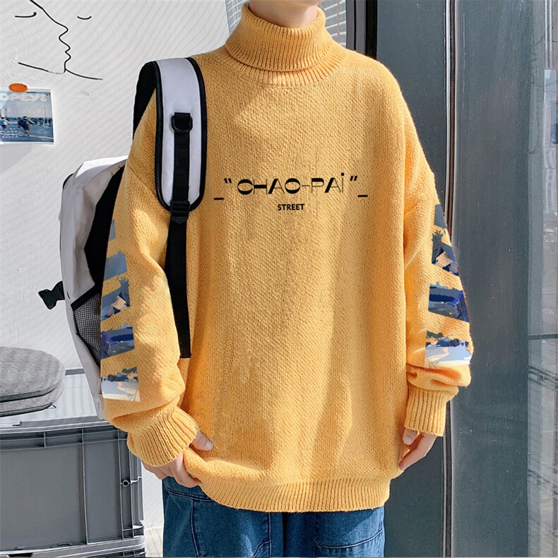 ！2023秋冬新款男士高领毛衣潮牌百搭针织衫上衣外套M706P60,男装针织衫/毛衣,电商B220