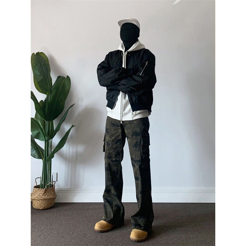 【有货】X806-特P55美式迷彩多口袋工装裤男直筒微喇裤子,男装牛仔裤,星座1007（原301D）