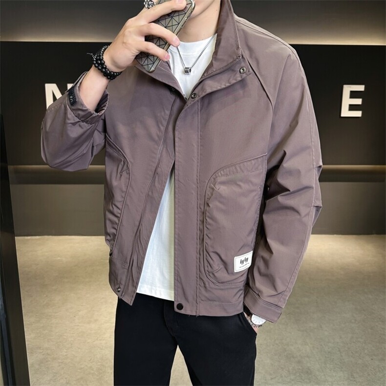 507A-JK089-P80 2025春夏时尚男士夹克衫百搭休闲青年外套图片