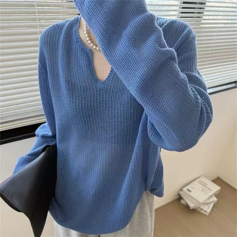 夏季新款防晒针织衫时尚百搭长袖,针织衫/毛衣,锦弘羊绒