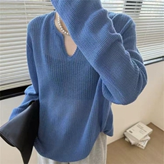 夏季新款防晒针织衫时尚百搭长袖，女装针织衫/毛衣，锦弘羊绒