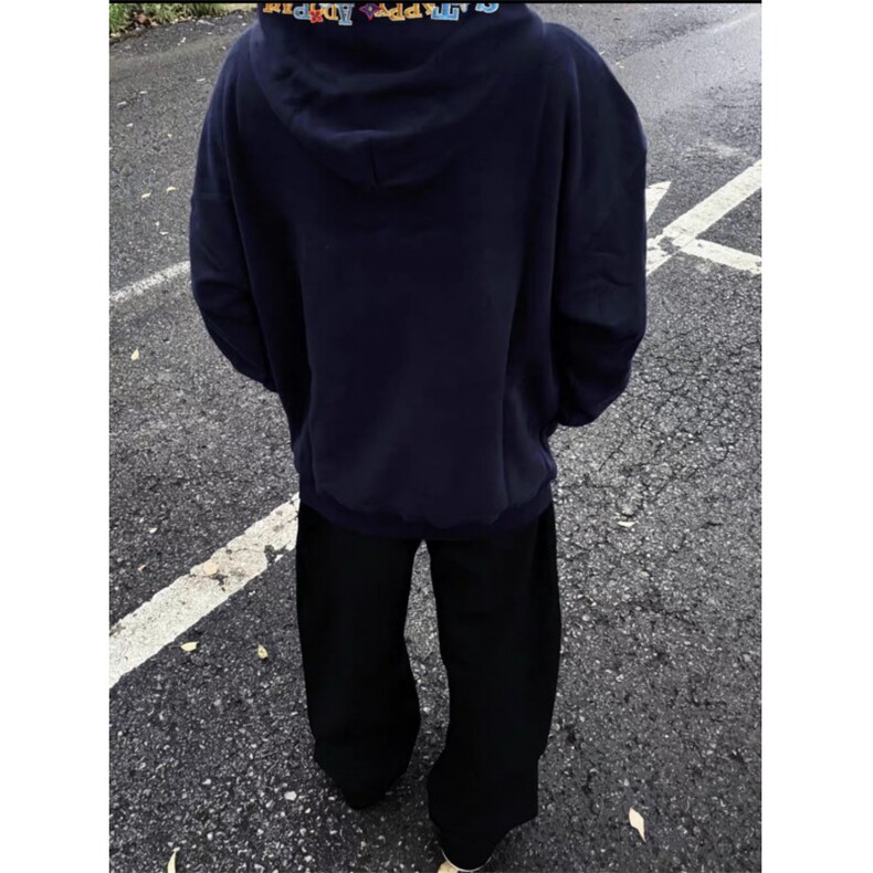 美式加绒加厚刺绣连帽卫衣男款青少年宽松上衣W1101常规P56加绒61,男装卫衣,四季星座505