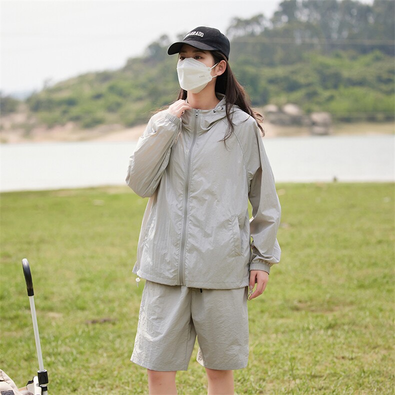 夏季薄款UPF50+防紫外线皮肤衣男宽松钓鱼防晒服套装2360-682-P55,男装休闲套装,星座1403A