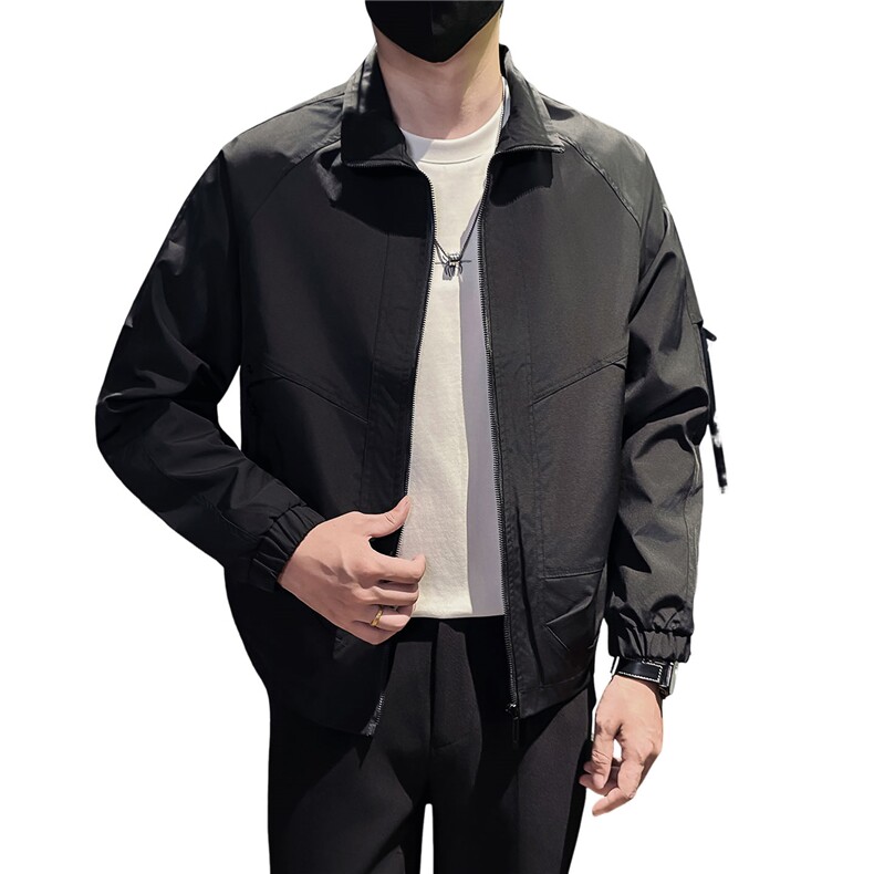 秋装新款社会小伙时尚工装夹克男店主外套男JK93-P78控128黑色,男装夹克,星座301B-1