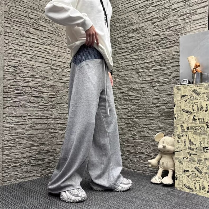 灰色男士时尚百搭直筒裤宽松韩版弯刀裤休闲裤,男装休闲裤,四季星座505