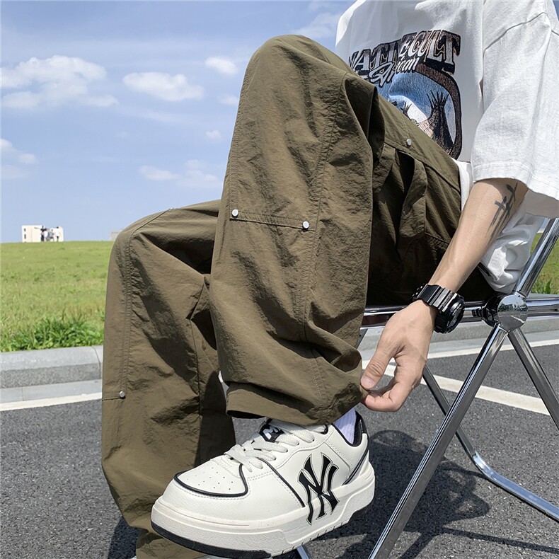 早秋皱感【三防】冰丝透气速干拖地休闲伐木伞兵裤XK009-P60控78,男装休闲裤,星座216(原A116)