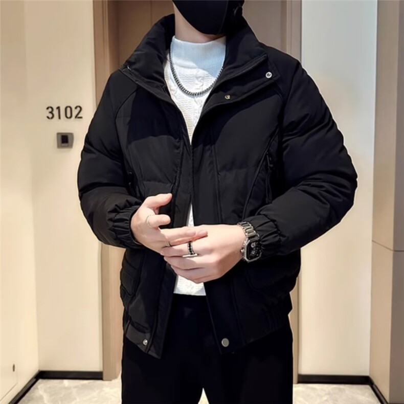 网络图现货潮牌韩版冬季男士立领加厚保暖短款羽绒棉服JM611-P78,男装棉衣,星座715-7