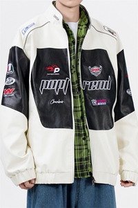个性拼接皮衣机车服JK2168-P100图片