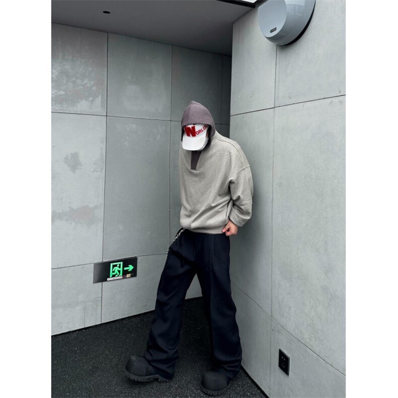 【有货】C80LL-特P40假两件拼接针织连帽卫衣外套男,男装卫衣,星座1007（原301D）