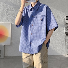 【已下单】新款CS7142-P33特控68短袖P30特控60大码格子衬衫，男装衬衫，电商D232