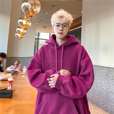 抖音直播供货2025春装新款美式硅胶厚板棉连帽卫衣A158-WY611-55，男装卫衣，电商A158