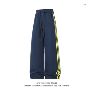 条纹休闲裤M-5XL华棉62%宽松时尚美式卫裤X2530特批32图片