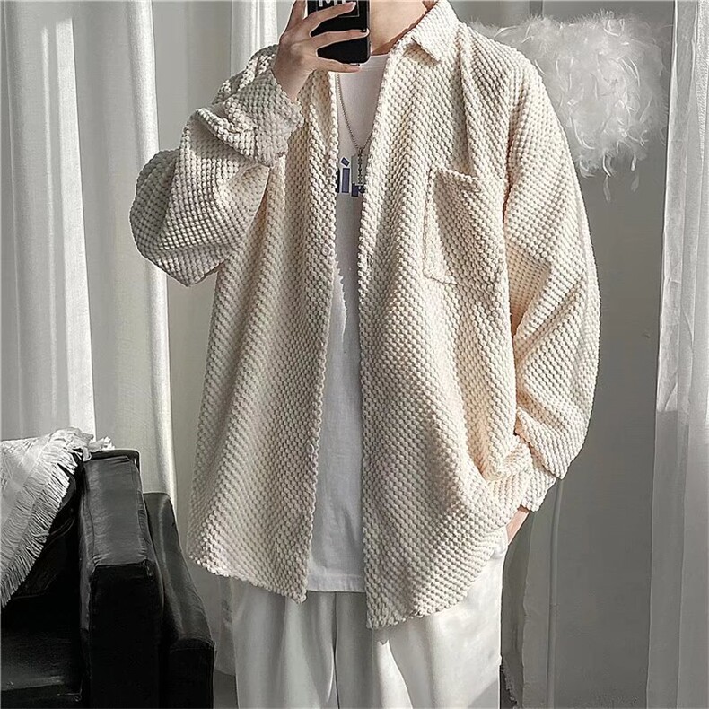 日系长袖衬衫男士潮流宽松痞帅休闲外套C8024P42,男装衬衫,星座1116-2