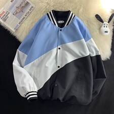 2025春款拼色夹克外套男港风D201-DM97-P65图片