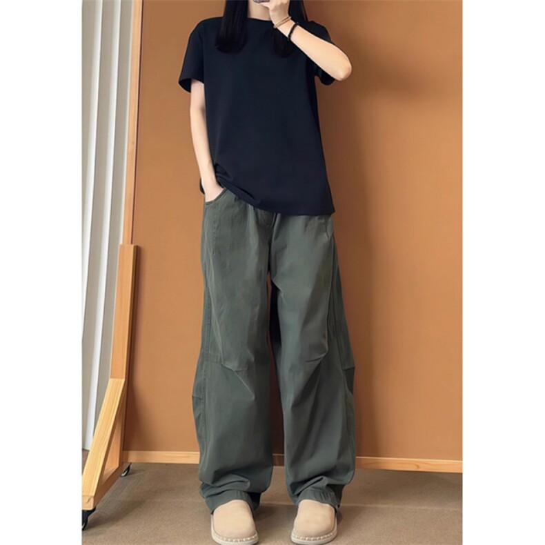 军绿色弯刀工装裤男秋季高街vibe镰刀裤子垂感阔腿裤KA6099,男装工装外套,星座1116A（原606A-3）