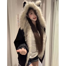 毛领夹棉座山雕猫耳朵外套男女秋冬季加厚情侣装棉衣棉服M7825，男装棉衣，星座1116A（原606A-3）