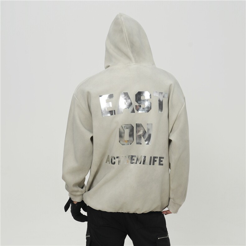 （直播品质）美式复古洗水做旧宽松连帽情侣卫衣1015-WY372-P95,男装卫衣,四季星座1015