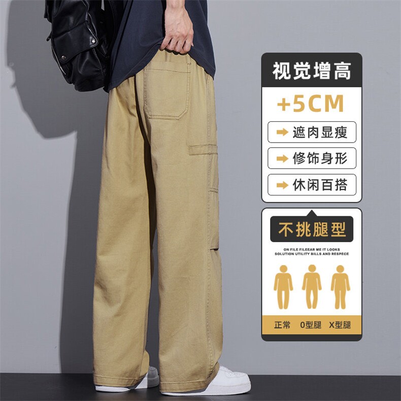 休闲裤男春季美式潮牌宽松直筒阔腿纯棉工装长裤子男Z9852-P50,男装休闲裤,星座509