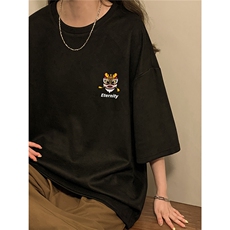 中性2026夏装新款宽松麂皮绒短袖T恤男女情侣装大码半袖衫S301P25，男装T恤，电商A233-1