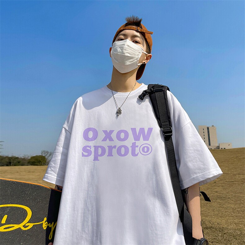 抖音得物二开现货供应220克夏装重磅美式高街宽松短袖t恤MT67,男装T恤,电商A486-1