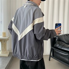 2021春季男士休闲港风外套男潮流夹克外套男宽松拼接9208-P75，男装夹克，电商A128