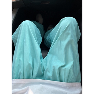 8XL-M多巴胺冰丝垂感慵懒山本裤男夏拖地裤子阔腿休闲裤KZ051P30图片